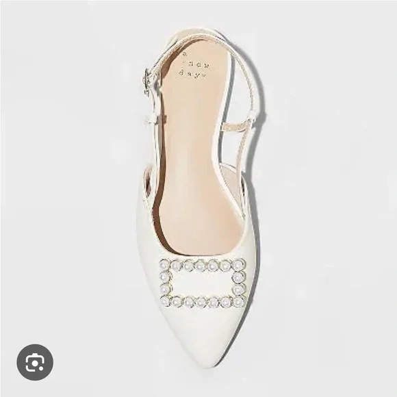 Pearly slingbacks worn once! - Picture 3 of 3